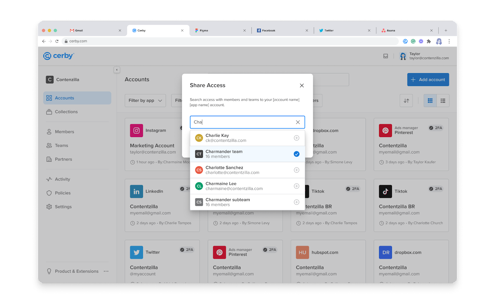 Share Access Dialog Box